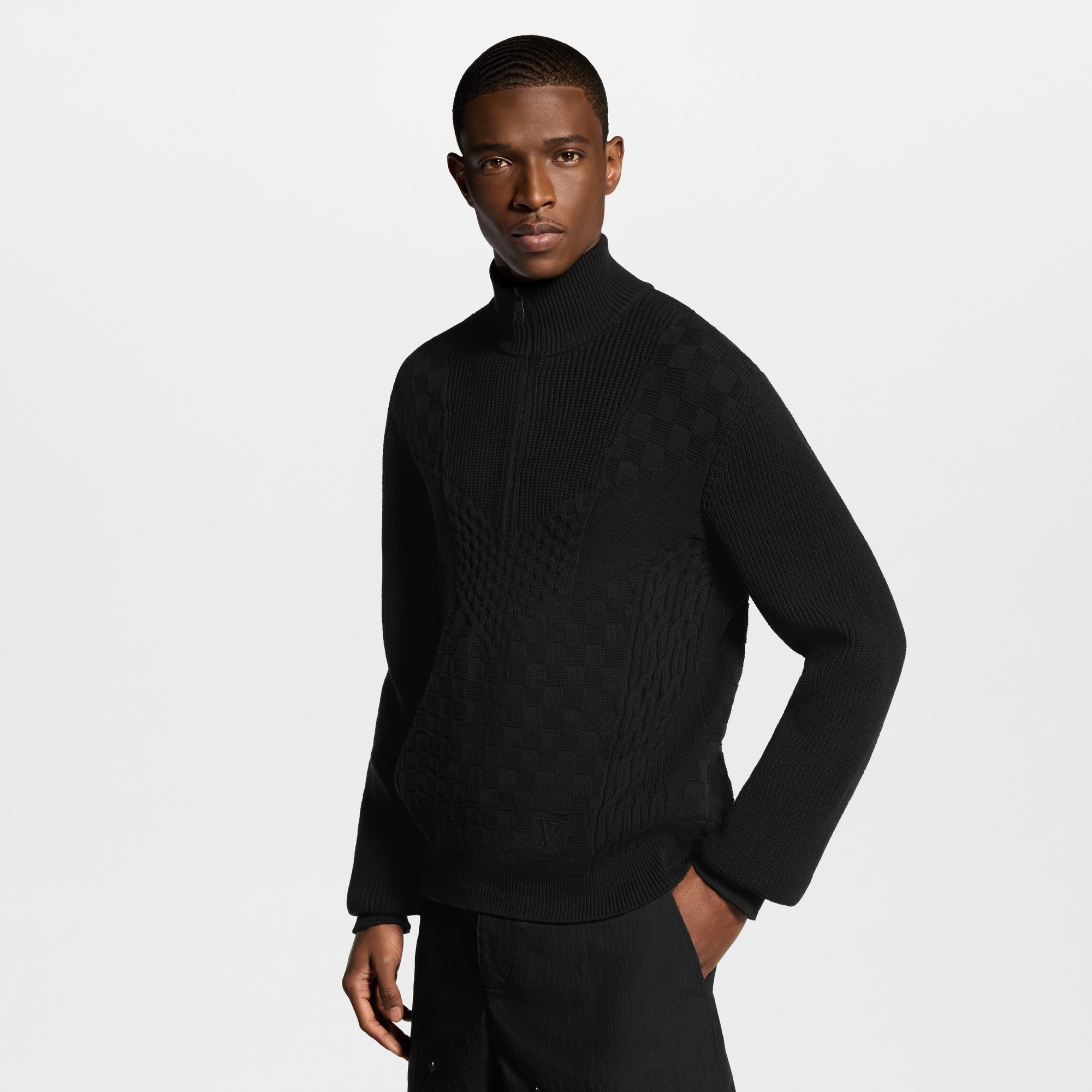 Half-Zip Knitted Signature Pullover - Men - Ready-to-Wear | LOUIS